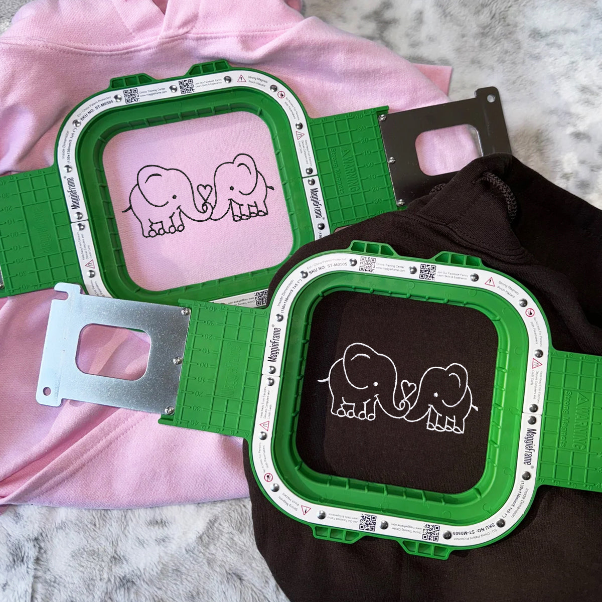 Custom Embroidered Elephant Love Matching Hoodies for Couples